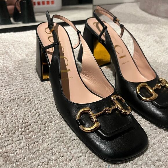GUCCI MID-HEEL SLINGBACK WITH HORSEBIT - Picture 7 of 16